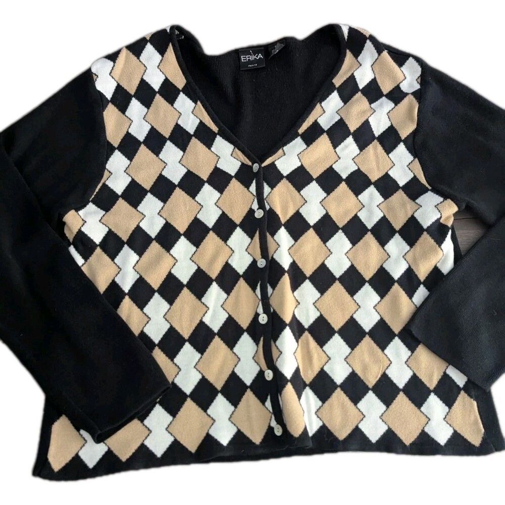 Womens Vintage Erika Cardigan Sweater Size Petite Large 90s‎ Y2k